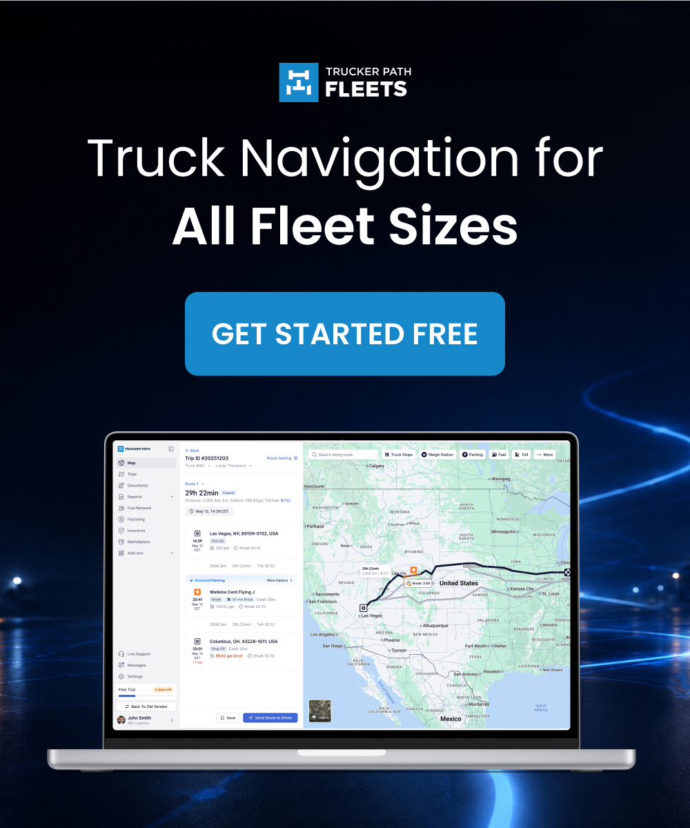Trucker Path Fleets truck navigation